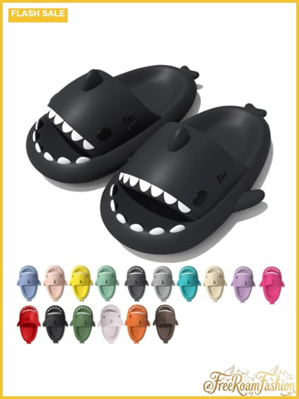 Shark Cloud Slippers EVA Slides Platform Open Toe Non-Slip Beach Spa Shower